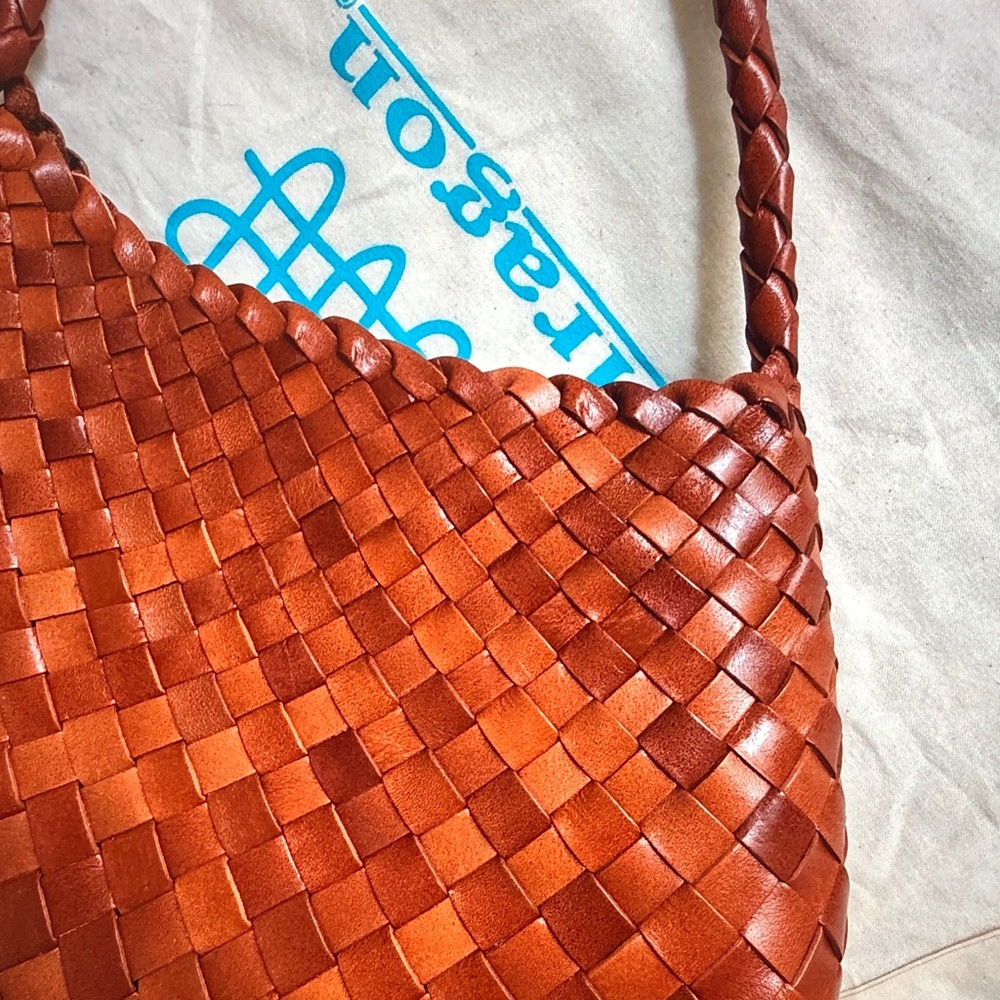 Dragon Diffusion Woven Shoulder Bag in Cognac Brown - Picture 3 of 7